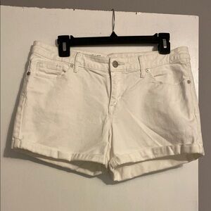 Mossimo Women's Mid Rise Midi White Denim Shorts